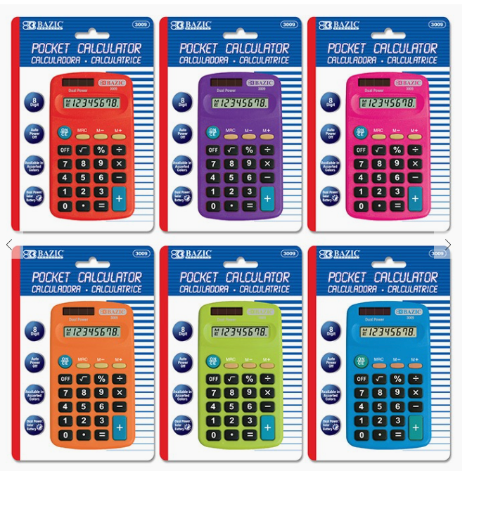 8 Digit Dual Power Pocket Size Calculator